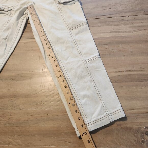 PacSun‎ Elastic Waist Cargo White Cream Cotton Pants Womens Medium (28x27) EUC - Picture 13 of 13